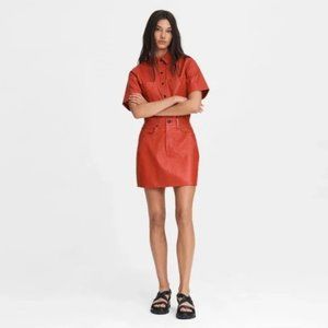 NWT Rag & Bone red leather mini dress, Size S